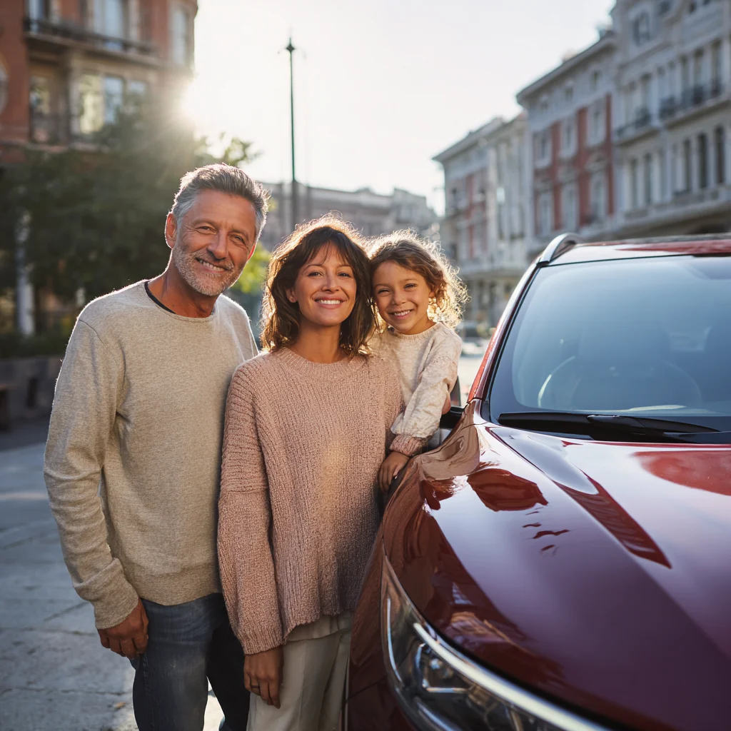 Автомобиль на дороге США с надежной страховой защитой